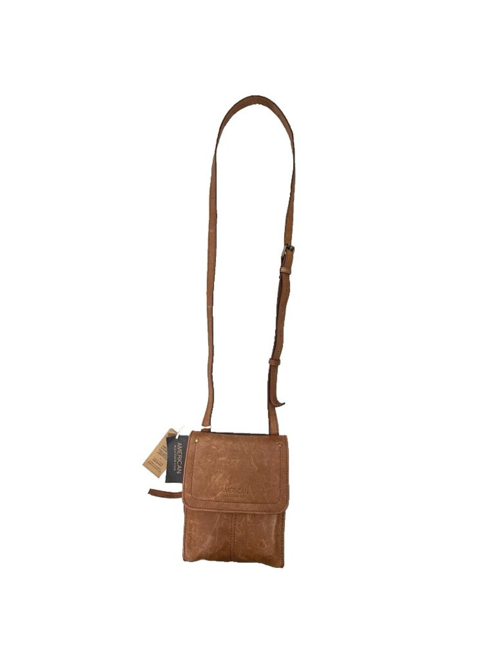 American Leather Co. Kansas Crossbody Handbag Brandy 100% Genuine Leather